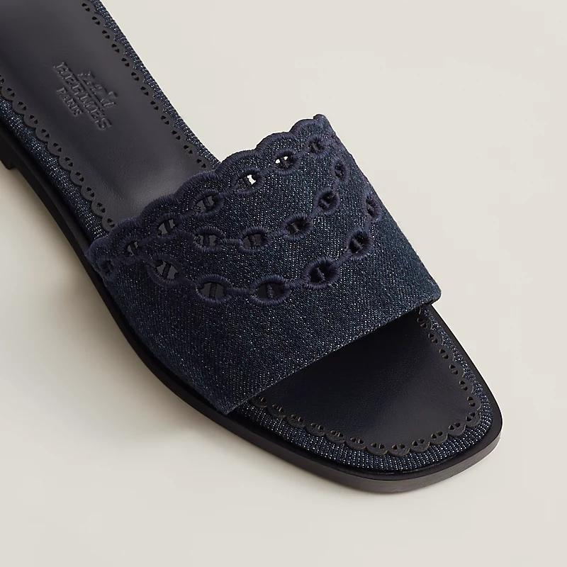 Dép Hermes Gaelle Sandal Nữ Xanh Navy